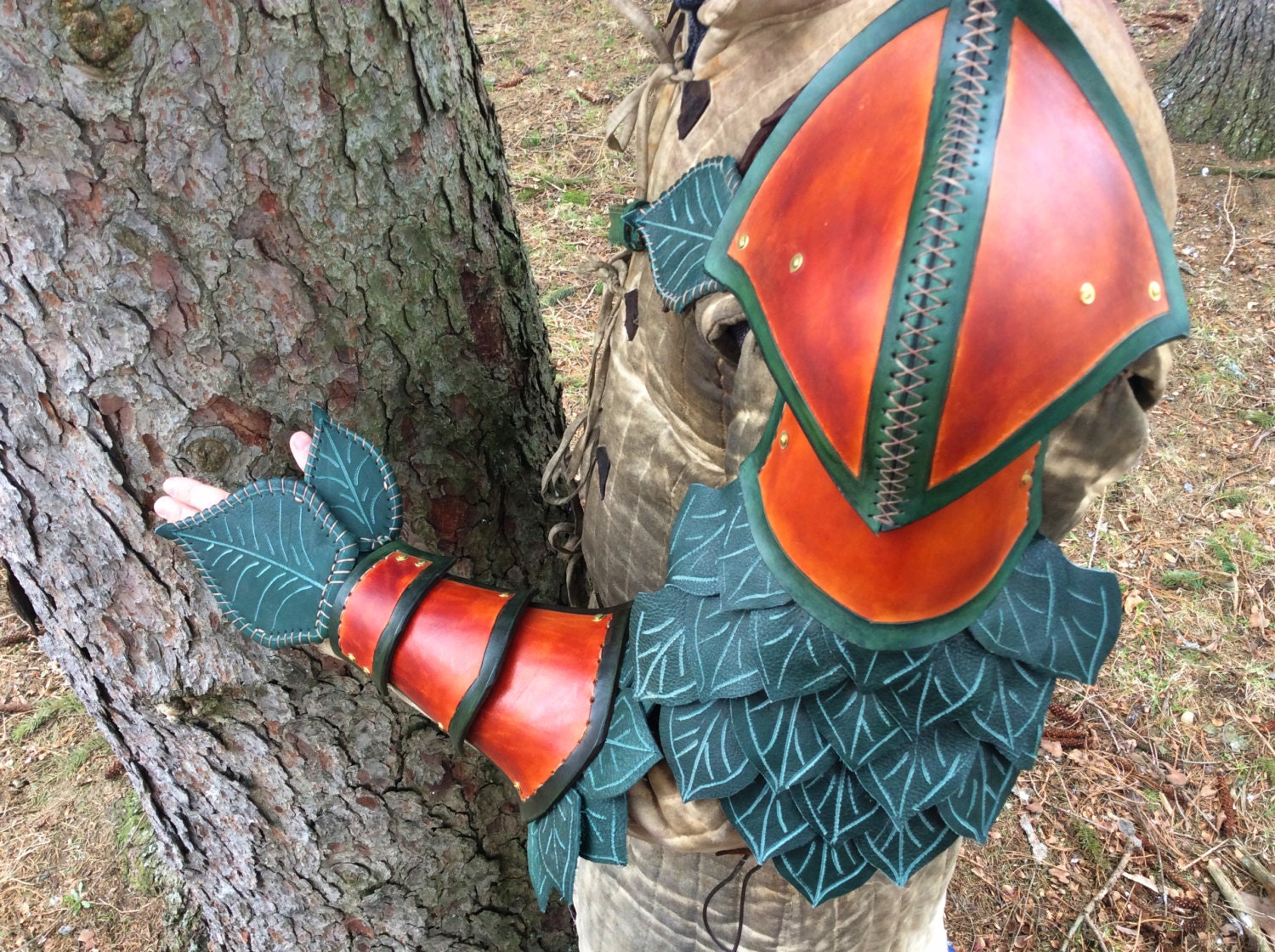 Elven Armor Pauldron Hardened Leather by ProjectArmory on Etsy