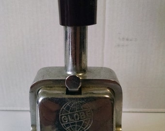 Vintage Metal Number Stamp... Globe Model-10