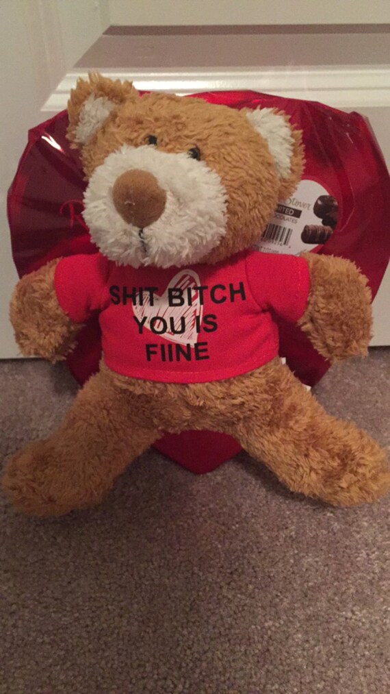Items similar to Funny Valentine's Day bear with chocolates on Etsy