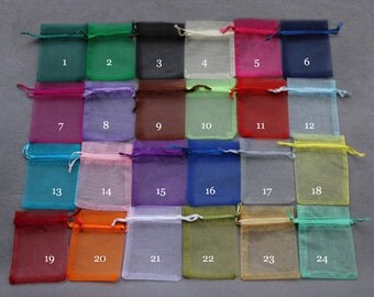 100 Organza Bags,Candy Drawstring Bags,Small Organza Bags Supplies,Wedding Favor Bags,Sheer Bags,Party Bags,Jewelry Bags,Mix color Gift Bags
