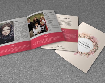 Trifold Funeral Program Template Memorial by TemplateStock