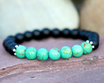 grandma bracelet Turquoise birthday gift fashion Bracelet Turquoise Jewelry fashion Jewelry mint Turquoise Bracelet 8 mm bead bracelet