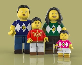 Custom Portrait - family wall decor. Lego. Custom Family. Personalized family. Big family pictures. Gift idea for him or her. Quirky family