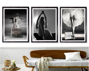 Horst Poster, Instant Download, set of 3, Chanel Print, Original art, Horst Dancer, Horst male, Horst corset, High Quality Resolution JPG