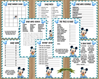 Mickey Mouse Baby Shower Games, Mickey Baby Shower Games, Mickey Mouse Baby Shower, Mickey Baby Shower, Mickey Mouse Baby Shower Game Bundle