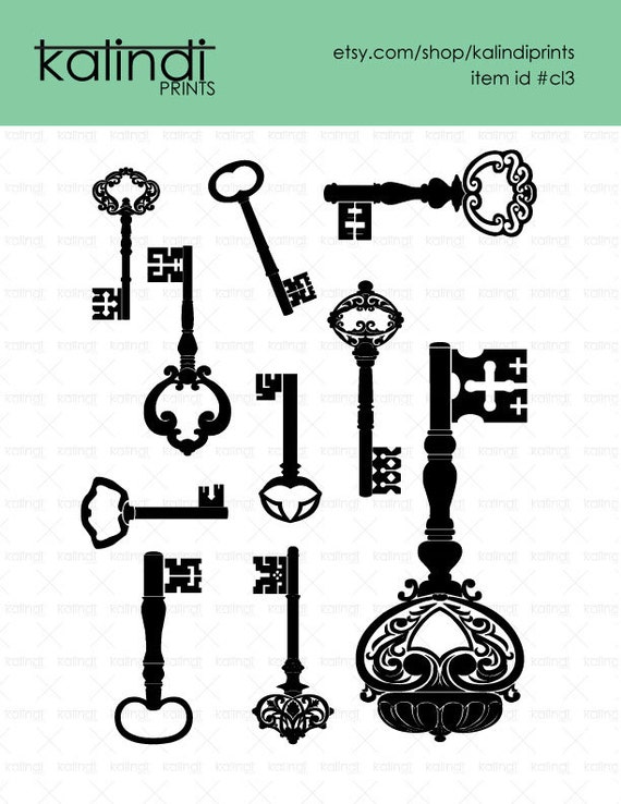 Download Key SVG files Key Cliparts Antique keys clipart Instant