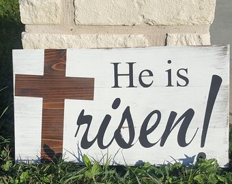Easter Cross He is Risen Yard Art Decoration