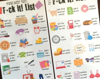 F*ck it! List Planner Stickers - Adulting Planner Stickers - Funny Planner Stickers - Funny Stickers - Sarcastic Stickers