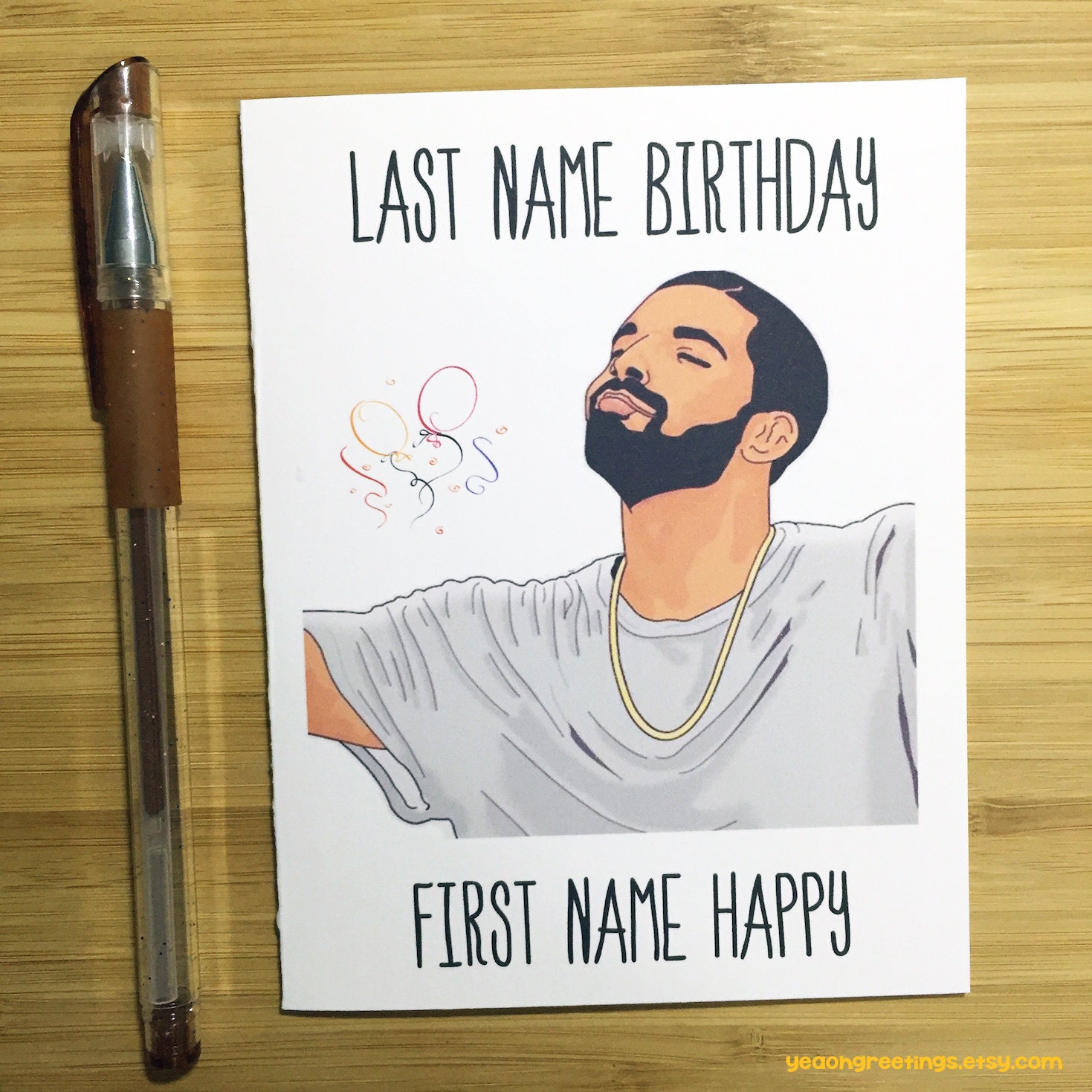 Drake Birthday Card Funny Birthday Card Happy Birthday