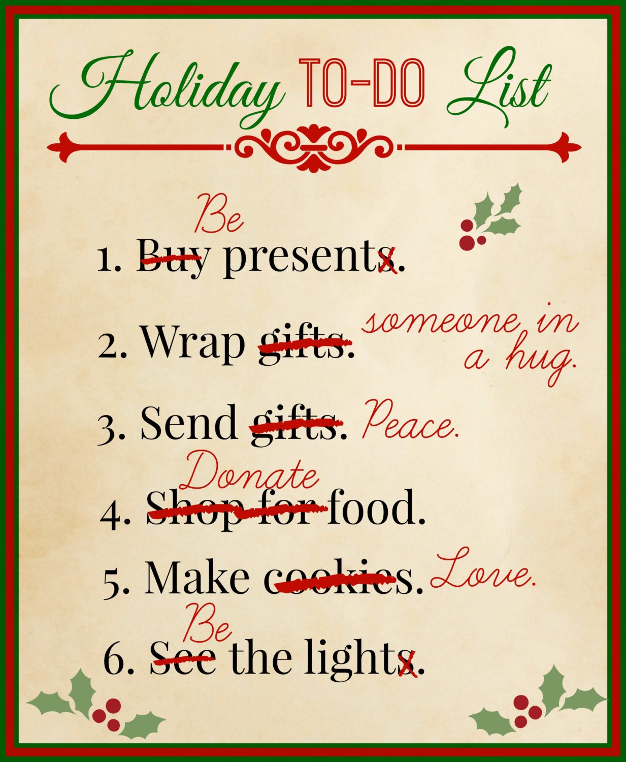 Holiday ToDo List Printable
