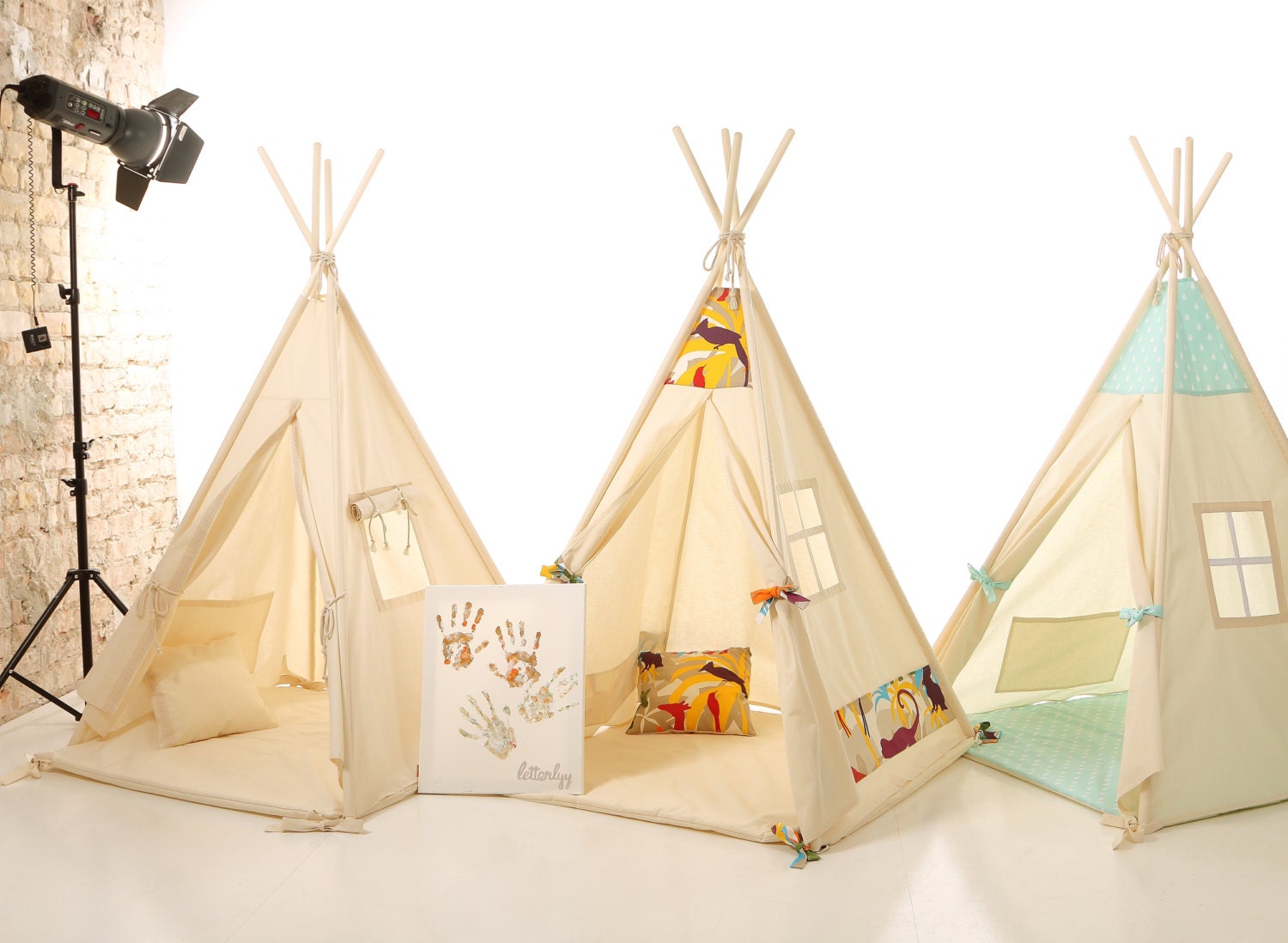Design Childrens Teepee kids nursery teepee cotton house wood bed house