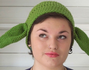 Crochet PATTERN - Yoda Hat, Quick and Easy Project - Instant Download