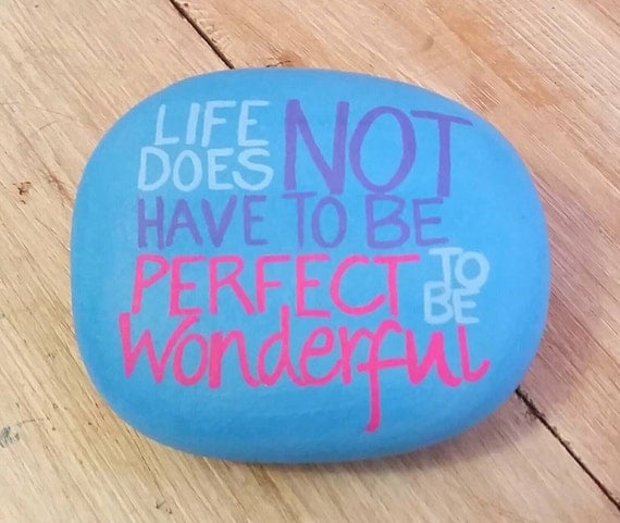 Hand Painted Pebbles Painted Stones Life Does Not by TheLadySketch