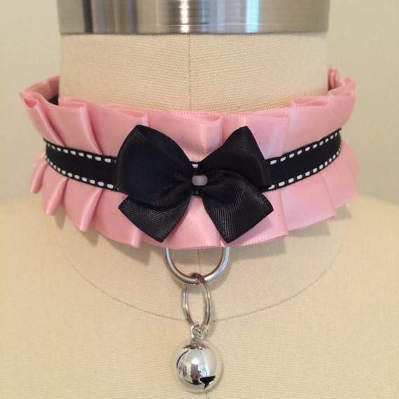 Pink Kitten Play Collar Pet Play Collar Cosplay by TheFlirtyKitten