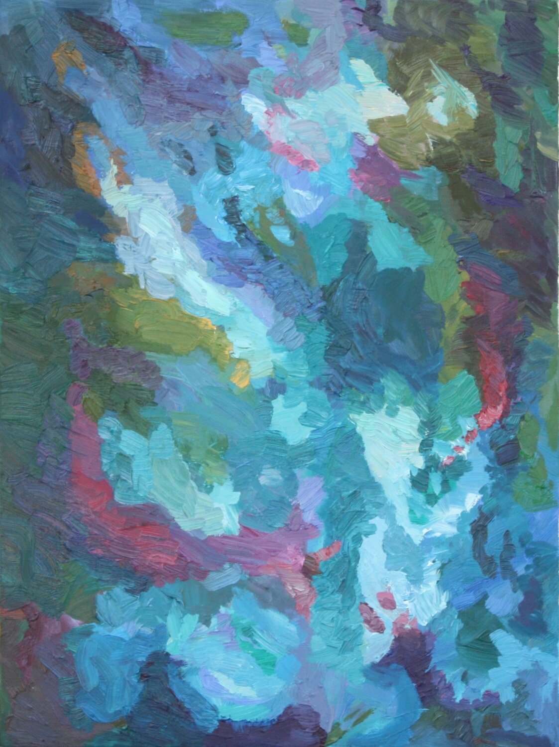Original Oil Painting Aquarium by Nicole