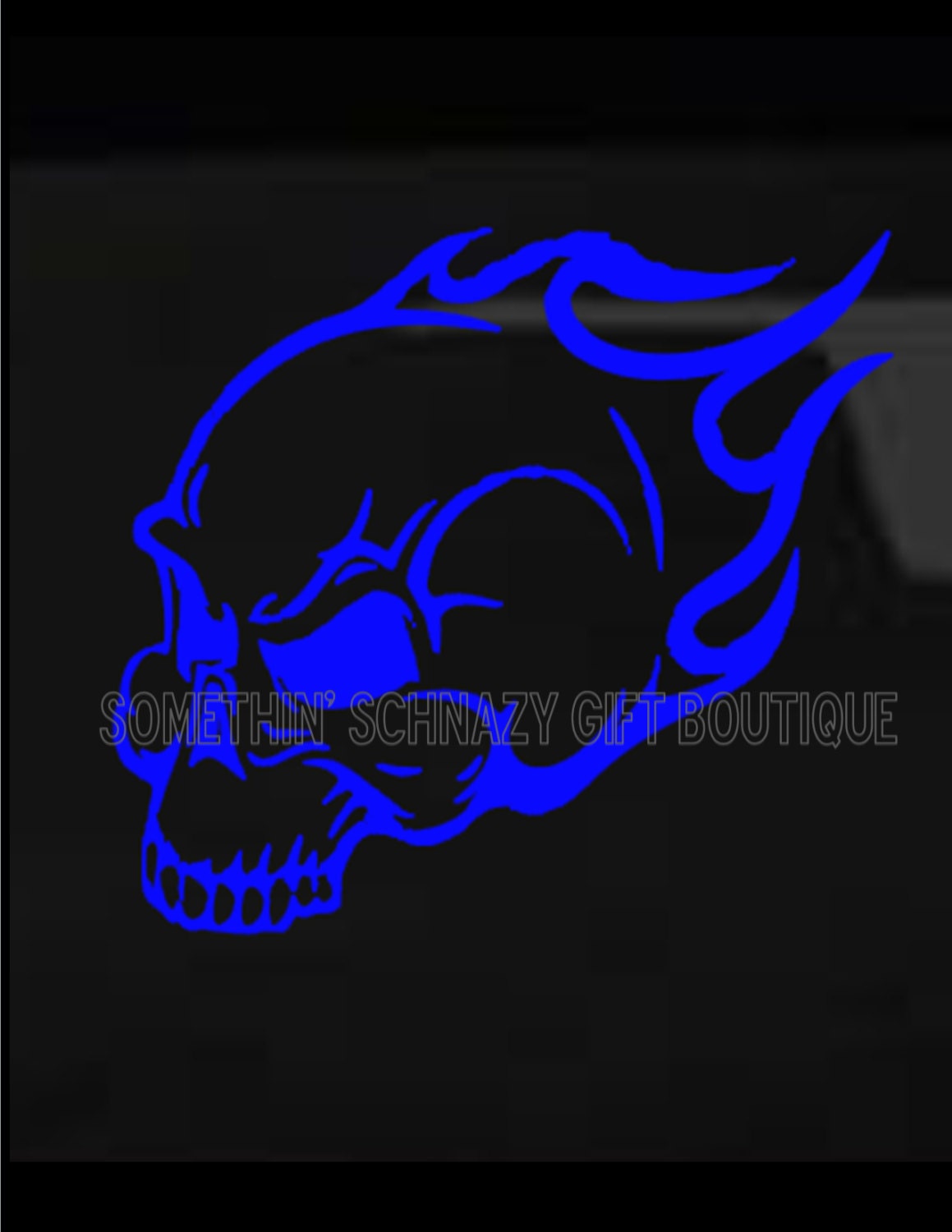 Flame Skull Car Decal Flame Car Decal by SomethinSchnazyGifts