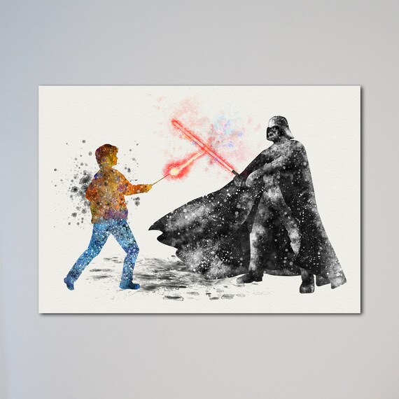 Star Wars Harry Potter vs Darth Vader Poster Watercolor Print