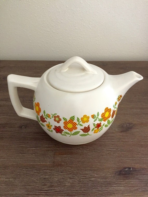 McCoy USA Ceramic Teapot McCoy Floral Teapot Vintage McCoy