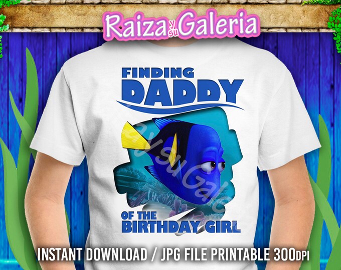 SALE// T-shirt Disney Finding Dory DADDY of the Birthday Boy or Girl - Iron On t-shirt transfers!
