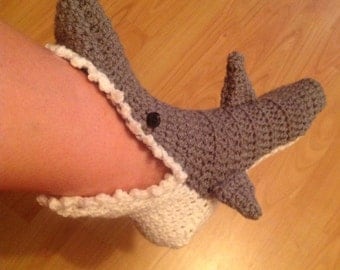 Fabulous Novelty Unisex Hand Crocheted Shark Socks