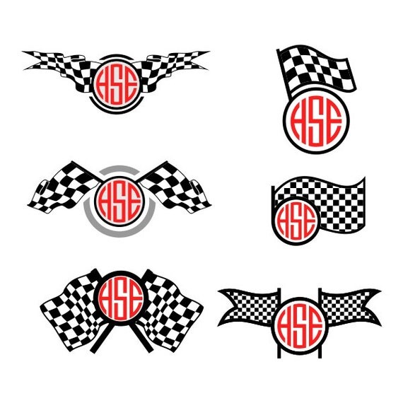 Download Race Flag Racing Cuttable Design Monogram SVG DXF by ...