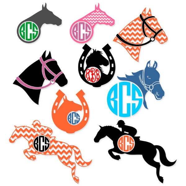 Download Horse Monogram Cuttable Desgins SVG DXF EPS use with