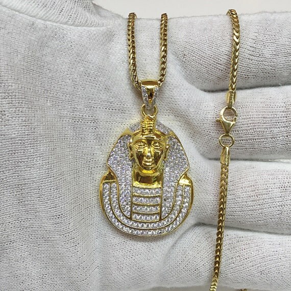 pharaoh pendant king tut with lab made diamonds by ...