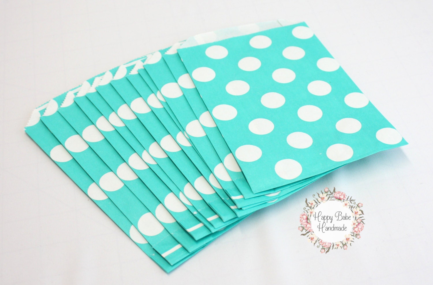 Teal Paper Bags, 43/4 by 7 Inches, 12 Bags, Teal Favor Bags, Teal