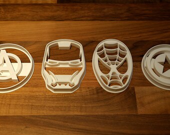 Spiderman Cookie Cutter, Iron Man Cookie Cutter, Captain America and Avengers Cookie Cutter Set