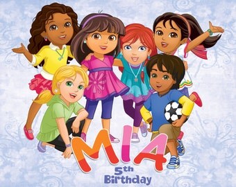 Dora in the city Personalised Edible Image Real Icing Cake Topper