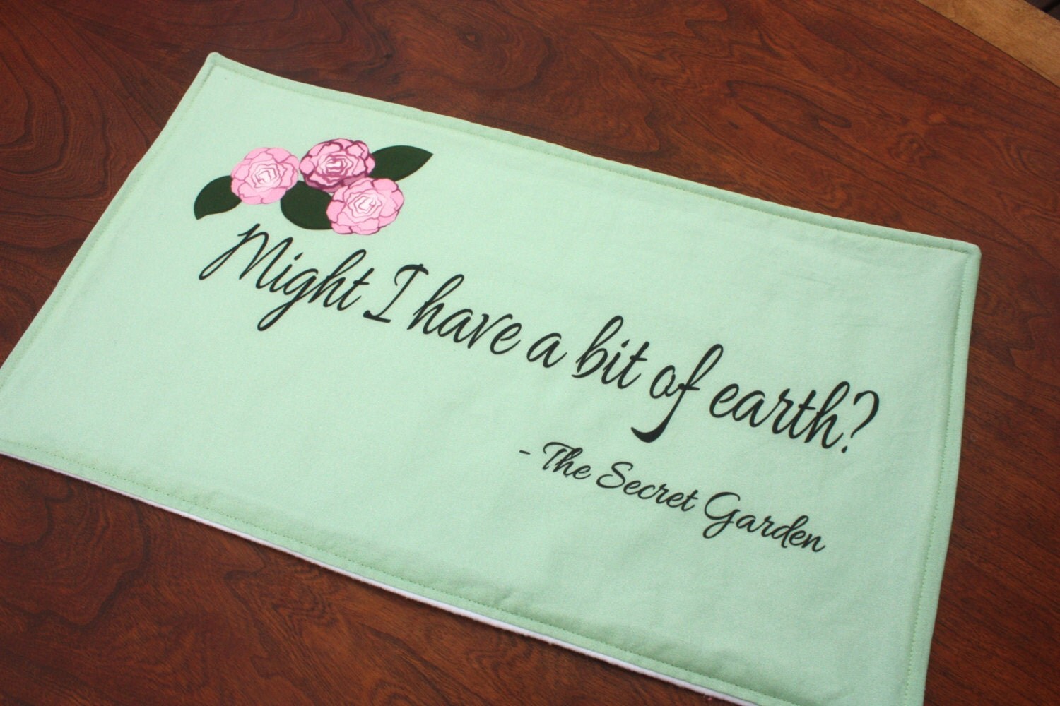 Secret Garden Burp Cloth. Literary Quote. by StealingSugar on Etsy