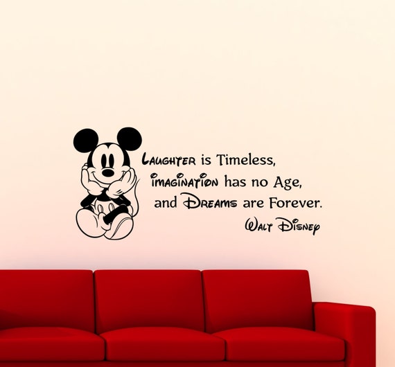 Mickey Mouse Wall Decal Walt Disney Quote Cartoon Vinyl