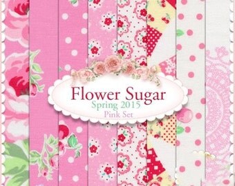 Flower Sugar Spring 2015 by Lecien - Pink FQ Bundle