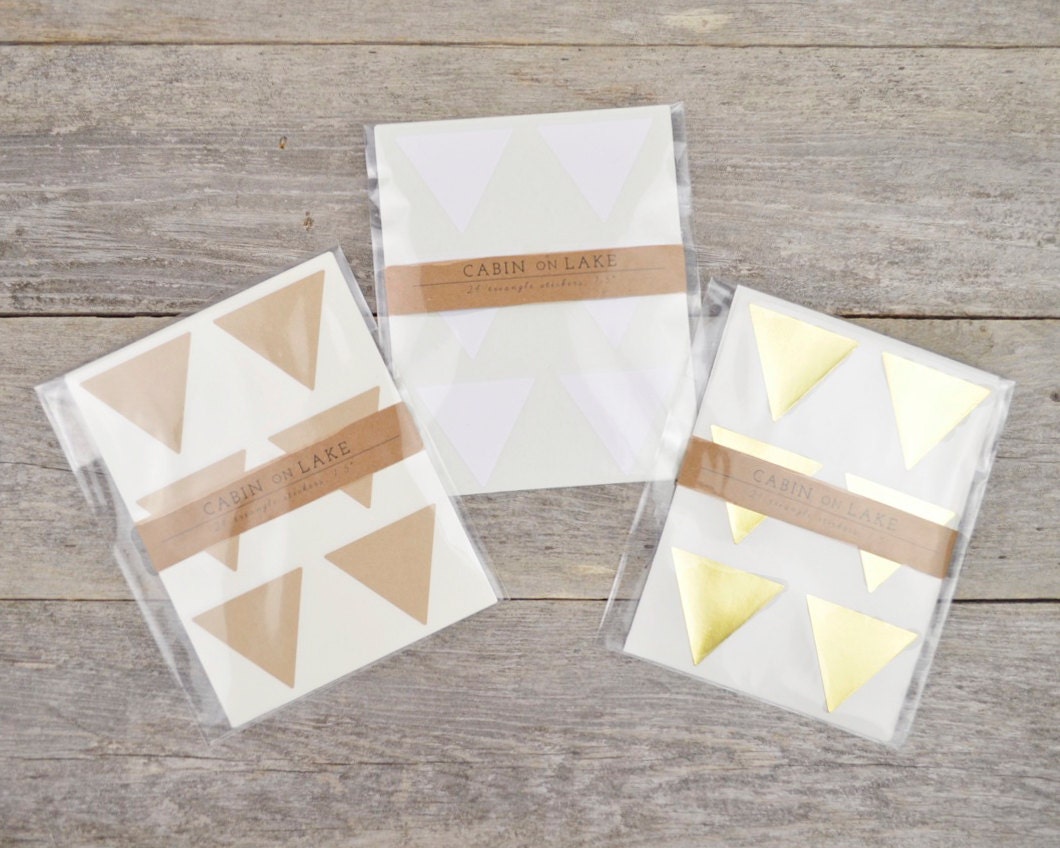 Large Kraft Triangle Stickers - 24 pc from CabinOnLake on Etsy Studio