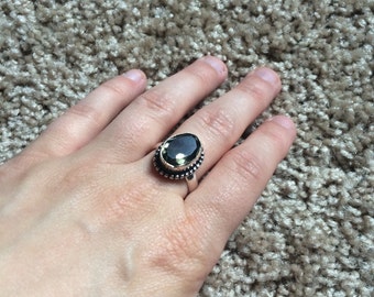Vintage gray gemstone ring