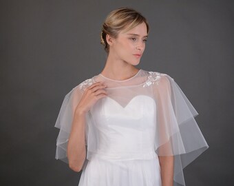tulle off the shoulder wrap