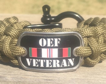Operation Enduring Freedom Veteran Paracord Survival Bracelet