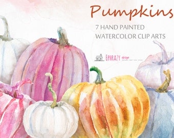 Pumpkins clipart. Watercolor clipart. Fall clipart. Autumn clipart. Pumpkins clip art. Pumpkin. Watercolor pumpkins.