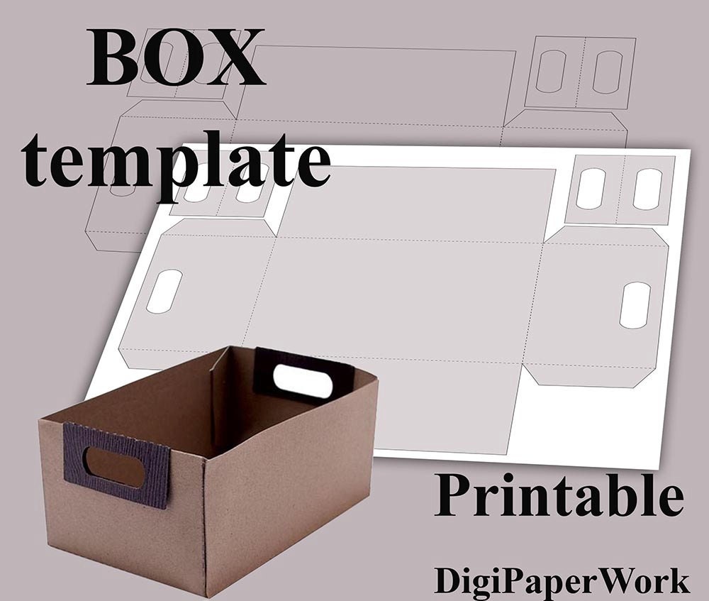 Box Template Printable Box Digital Box Paper Box Diy Letter A4 A3 A2 Png Pdf File Personal And Box Letter Template