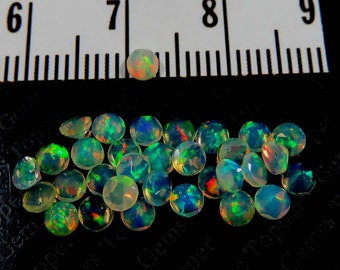 3mm ethiopian opal faceted round - calibrated size Awesome Strong Flashy multi fire welo opal AAA quality natural loose gemstone - FOR ONE