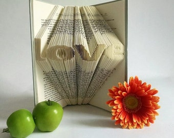 Girlfriend Gift - Boyfriend Gift - gift for Boyfriend/ Girlfriend - Folded Book Art Sculpture - Love - Anniversary Gift