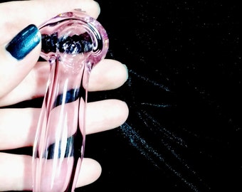 Pink Glass Pipe/Smoking Accessories/Tobacco Accessories/Glass Pipes/Pipes/Glass Smoking Pipe/Glass Bowls/Pink Pipe/Glass Spoon/Girly Pipe
