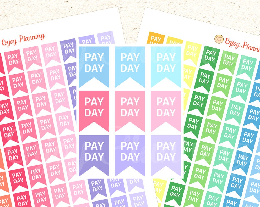 Pay Day Planner Stickers Printable Pay Day Stickers Pay Day