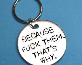 Rebel, Best friend gift, Feminist gift, Gift for her, gift for him, Custom stamped keychain, Just because gifts, zero fucks given