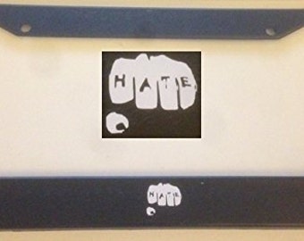 Mma Fist Punch - Black Automobile License Plate Frame - Custom MMA