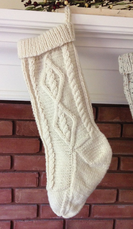 Cable Knit Stocking Pattern, Fisherman Knit Christmas ...