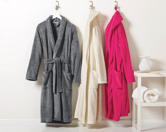 Monogrammed Micro-fleece Robe- Men Women Personalized with Name or Initials Adult Robe: Mother's and Father's Day gift