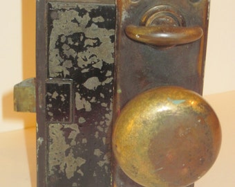Mortis Lock Set- Corbin Interior Storeroom -- Antique