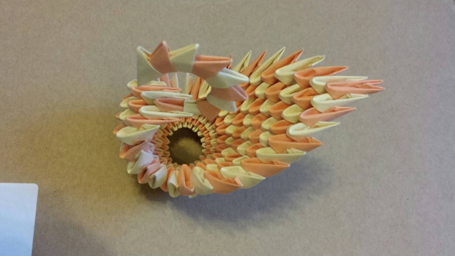 Handmade golden venture origami swanpeach and by FoxtailTaxidermy