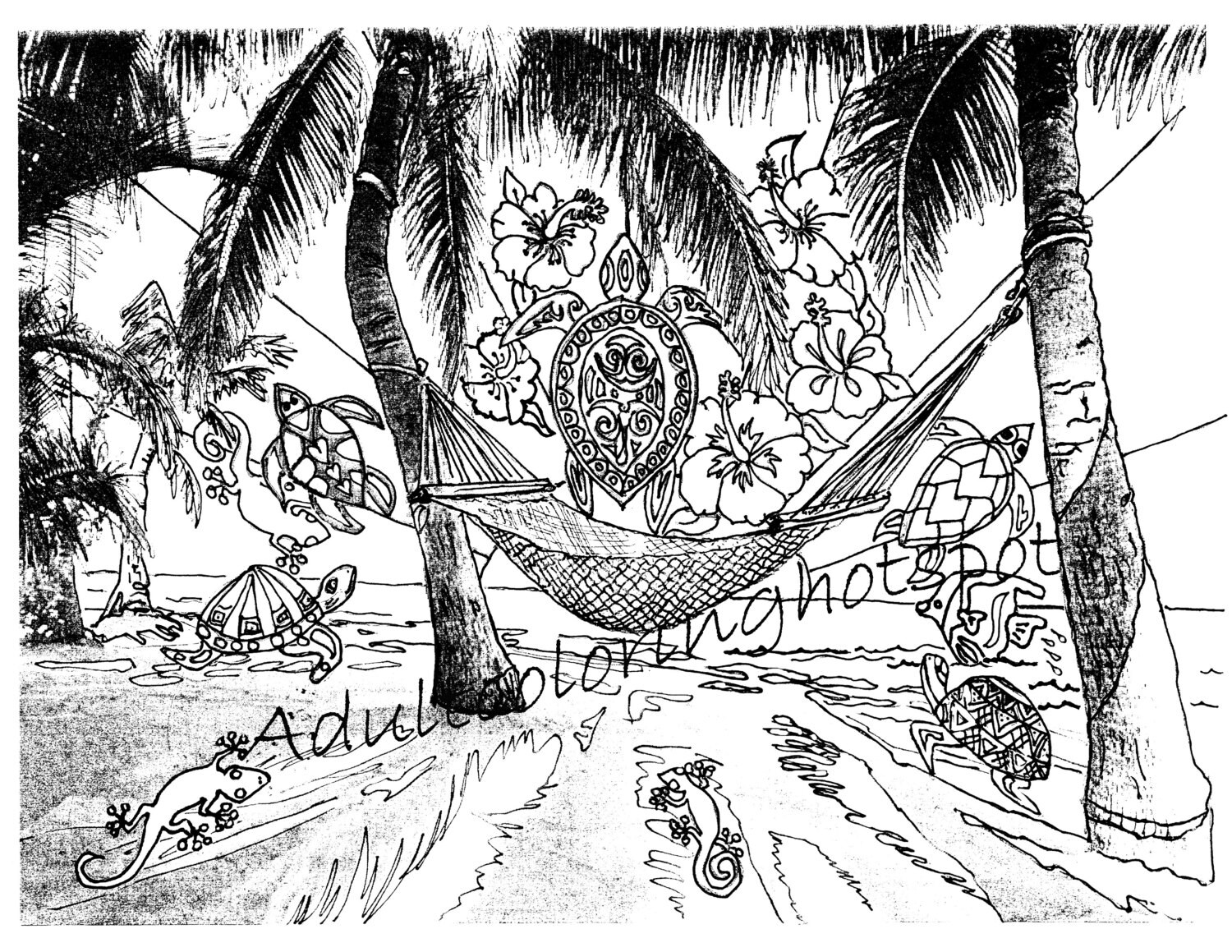Adult coloring pages Hawaii Hawaii Dreams
